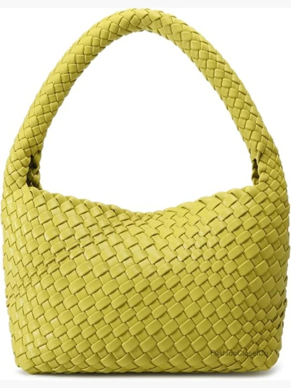 Woven Vegan Leather Hobo Shoulder Bag Mini Tote Crossbody Purse